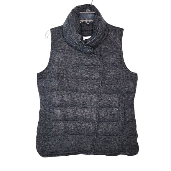 Lou & Grey Down Fill Quilted Puffer Vest Zip Front Pockets New With Tag Gray M - Picture 1 of 6